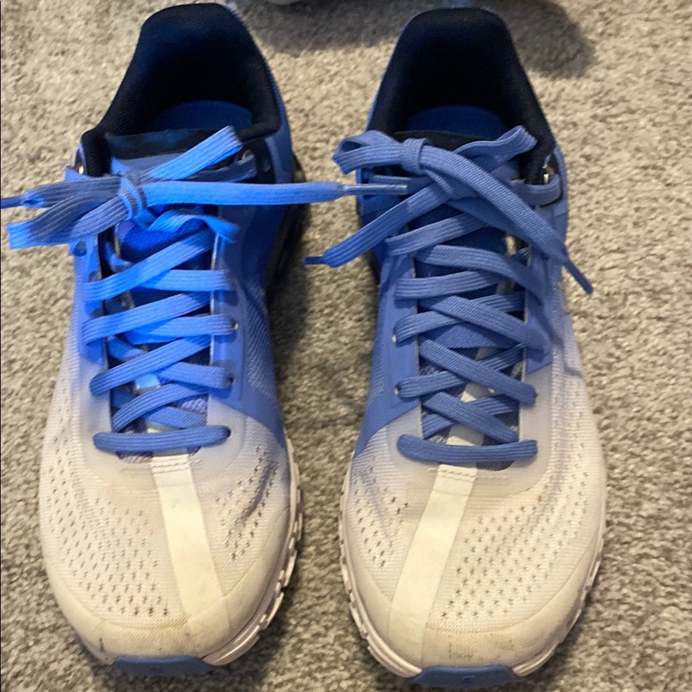 On Running Blue and White Athletic Shoes with Breathable Mesh